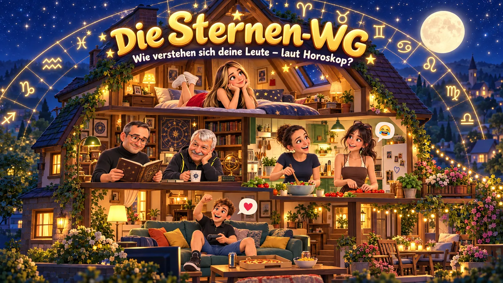 Die Sternen-WG – Wie verstehen sich deine Leute – laut echtem Horoskop?